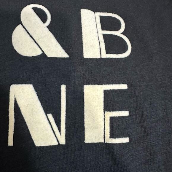 NWT Rag & Bone Womens Vintage Tee Black Short Sleeve Size Small Spellout Pima - Picture 3 of 7